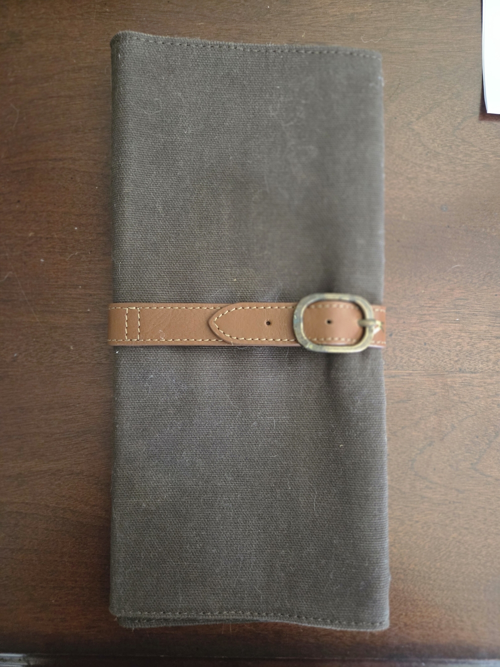 Mark & Graham Beckett Waxed Canvas & Leather Tech Charger Roll Up Organizer